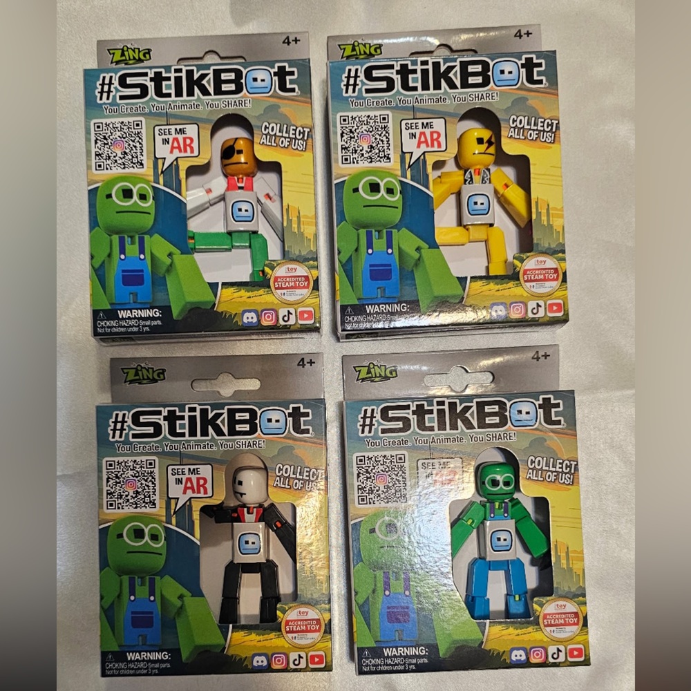 4 Zing StikBot Mini Figures